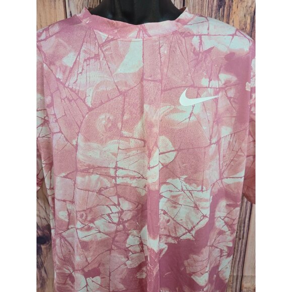 Nike Dri-Fit Mens Tie-Dye Tshirt Large Pink White Lightweight - Picture 3 of 7